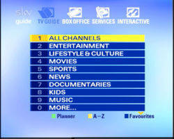 The Sky Digital EPG in the United Kingdom and Republic of Ireland.